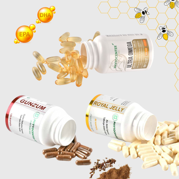 ULTRA OMEGA - GUNZUM - ROYAL JELLY (Enerji ve Gelişim Destek Paketi)