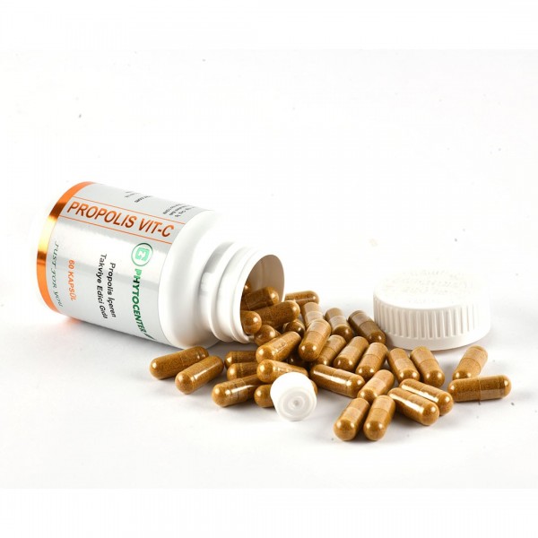 PROPOLIS VIT-C Propolis, Zerdeçal ve C Vitamini İçeren Takviye Edici Gıda 60 Kapsül