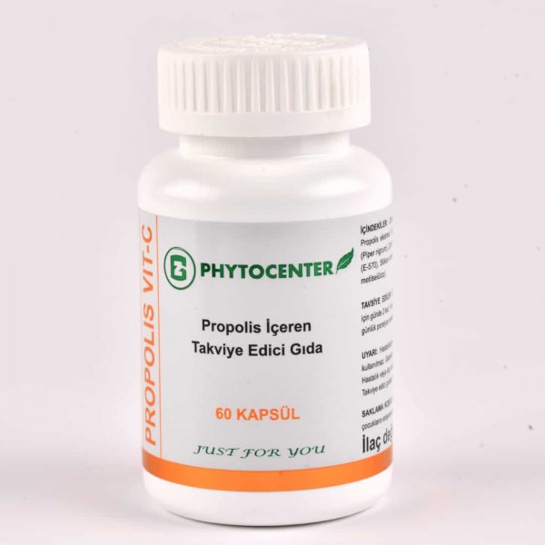 PROPOLIS VIT-C Propolis, Zerdeçal ve C Vitamini İçeren Takviye Edici Gıda 60 Kapsül